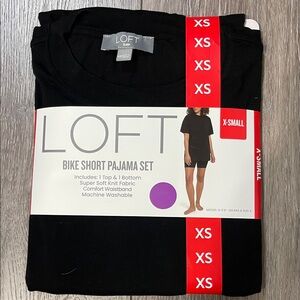 LOFT Black Bike Short Pajama Set